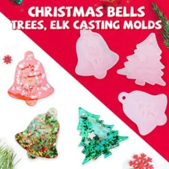 11 Pcs Resin Ornament Moulds, Snowflake Resin Mould Silicone For Casting, Xmas Resin Mould Ornament For DIY Crafts, Necklace Earrings Pendants, Keychain Resin Moulds Christmas Ornament Decorations -Funko Favour 6 1018