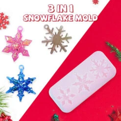 11 Pcs Resin Ornament Moulds, Snowflake Resin Mould Silicone For Casting, Xmas Resin Mould Ornament For DIY Crafts, Necklace Earrings Pendants, Keychain Resin Moulds Christmas Ornament Decorations -Funko Favour 6 1019