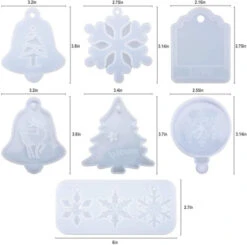 11 Pcs Resin Ornament Moulds, Snowflake Resin Mould Silicone For Casting, Xmas Resin Mould Ornament For DIY Crafts, Necklace Earrings Pendants, Keychain Resin Moulds Christmas Ornament Decorations -Funko Favour 6 1020