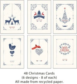 48 Recycled, Eco Friendly, Contemporary Christmas Cards -Funko Favour 6 1091
