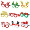Aneco 9 Pieces Christmas Glitter Party Glasses Christmas Decoration Costume Eyeglasses Party Glasses Frame For Holiday Favours, Assorted Styles