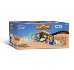 Nativity Playset For Children 19 Pieces By BibleToys. Includes Mary, Joseph, Baby Jesus. Christmas Toys For Children