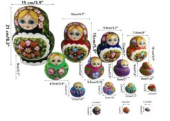 Perfect Mother's Day Gift Set Of 15 Big Bulky Strawberry Colourful Basswood Wooden Traditional Russian Nesting Dolls Matryoshka Kids Stacking Toys Christmas Birthday Festival Gifts -Funko Favour 6 116