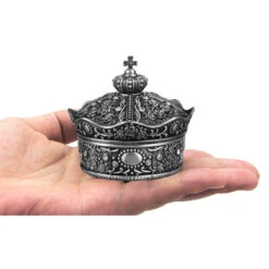 AVESON Creative Vintage Metal Alloy Crown Design Jewellery Box Ring Trinket Case Christmas Birthday Gift, Large -Funko Favour 6 1297