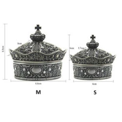 AVESON Creative Vintage Metal Alloy Crown Design Jewellery Box Ring Trinket Case Christmas Birthday Gift, Large -Funko Favour 6 1298