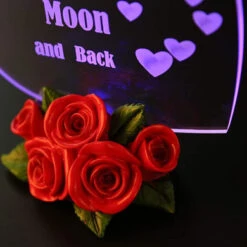 Giftgarden Best Mom Ever Gift For Mom 7 Colour LED Cake Topper, Heart-shaped LED Stuff With Shiny Gold Roses, Cute Present From Daughter Son For Valentines Christmas Mothers Day Birthday -Funko Favour 6 1328