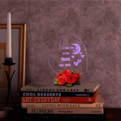 Giftgarden Best Mom Ever Gift For Mom 7 Colour LED Cake Topper, Heart-shaped LED Stuff With Shiny Gold Roses, Cute Present From Daughter Son For Valentines Christmas Mothers Day Birthday -Funko Favour 6 1334