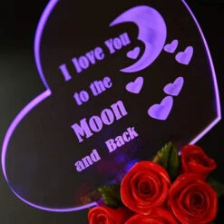 Giftgarden Best Mom Ever Gift For Mom 7 Colour LED Cake Topper, Heart-shaped LED Stuff With Shiny Gold Roses, Cute Present From Daughter Son For Valentines Christmas Mothers Day Birthday -Funko Favour 6 1337