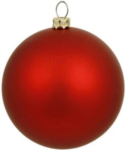 Vickerman Matte Finish Seamless Shatterproof Christmas Ball Ornament, UV Resistant With Drilled Cap, 6 Per Bag, 10cm , Blue