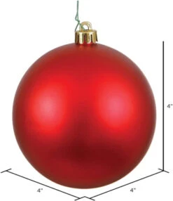 Vickerman Matte Finish Seamless Shatterproof Christmas Ball Ornament, UV Resistant With Drilled Cap, 6 Per Bag, 10cm , Blue -Funko Favour 6 1342