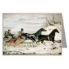 Currier And Ives Christmas The Sleigh Race 1848, Winter Greeting Card Set -Funko Favour 6 1344