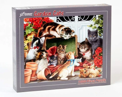 Vermont Christmas Company Garden Cats Jigsaw Puzzle 1000 Piece 4 Vermont Christmas Company Garden Cats Jigsaw Puzzle 1000 Piece - Image 2