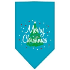 Mirage Pet Products 66-25-15 LGBK Scribble Merry Christmas Screen Print Bandana Black Large