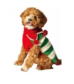 Chilly Dog Christmas Elf Dog Sweater, Medium