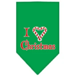 Mirage Pet Products 66-25-04 SMEG Heart Christmas Screen Print Bandana Emerald Green Small