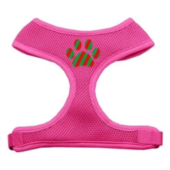 Mirage Pet Products 70-07 MDAQ Christmas Paw Screen Print Soft Mesh Harness Aqua Medium