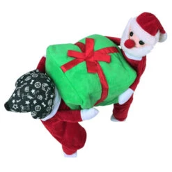 IEFiEL Little Dogs Funny Santa Carrying Gift Box Coat Warm Jacket Christmas Costume Apparel