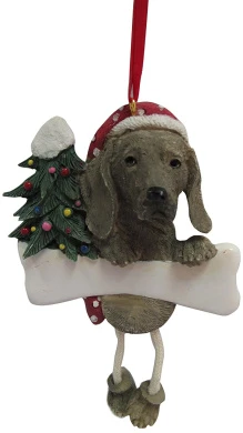 Weimaraner Ornament With Unique "Dangling Legs" Hand Painted And Easily Personalised Christmas Ornament
