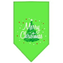 Mirage Pet Products 66-25-15 LGYW Scribble Merry Christmas Screen Print Bandana Yellow Large