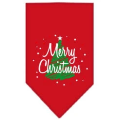 Mirage Pet Products 66-25-15 LGRD Scribble Merry Christmas Screen Print Bandana Red Large
