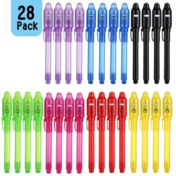 DLUCKY Invisible Ink Pen 28Pcs Latest 2019 Spy Pen With UV Light Magic Marker Kid Pens For Secret Message And Birthday Party,Writing Secret Message For Easter Day Halloween Christmas Party Bag Gift