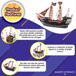THE TWIDDLERS Pirate Ship With Model Pirates - Perfect Toy For Pirate Enthusiasts - Hours Of Fun & Entertainment Toy For Kids Birthday Party & Christmas -Funko Favour 6 160