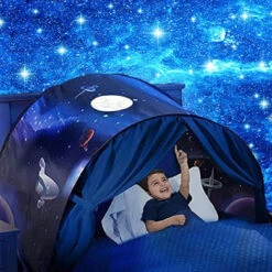 Kids Dream Bed Tent Twin Size - Deluxe Space Adventure & Dinosaur Island & Unicorn & Winter Wonderland Play Tents Boys Girls Pop Up Tents Children Game Tent Magical Playhouse Christmas Birthday Gifts -Funko Favour 6 170