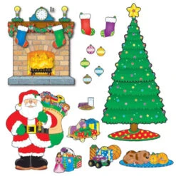 Carson-Dellosa CD-110062 Christmas Scene Bulletin Board Set, 59 Pieces