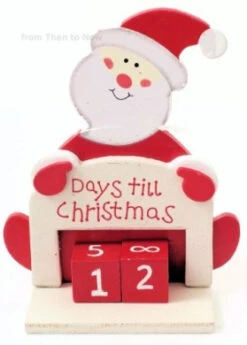 Days Til Until Christmas Advent Xmas Wooden Santa Countdown Calendar By From Then To Now