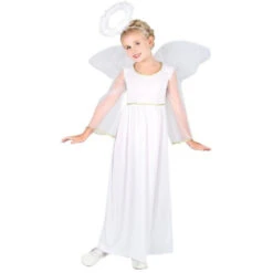 Child White Angel Fancy Dress Costume Christmas Xmas Nativity Kids Girls XL