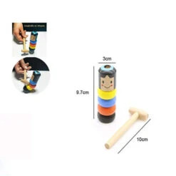 Funny Unbreakable Wooden Man Magic Toy, Japanese Style Immortal Daruma Puppet Halloween Stage Magic Props Halloween Christmas -Funko Favour 6 225