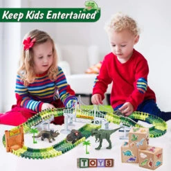 Palotix Dinosaur Toys For 3 Year Old Boys, Dinosaur Train Toys Race Track 170PCS Dinosaur World Road Race Kids Toys Car For 3 4 5 6 Boys Girls Christmas Birthday Gifts -Funko Favour 6 242