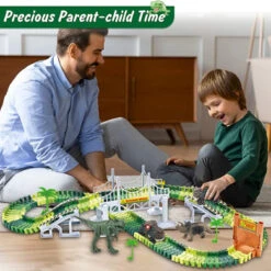 Palotix Dinosaur Toys For 3 Year Old Boys, Dinosaur Train Toys Race Track 170PCS Dinosaur World Road Race Kids Toys Car For 3 4 5 6 Boys Girls Christmas Birthday Gifts -Funko Favour 6 243