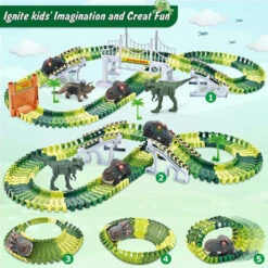 Palotix Dinosaur Toys For 3 Year Old Boys, Dinosaur Train Toys Race Track 170PCS Dinosaur World Road Race Kids Toys Car For 3 4 5 6 Boys Girls Christmas Birthday Gifts -Funko Favour 6 244