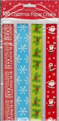 100 Assorted Designs Christmas Paper Chains