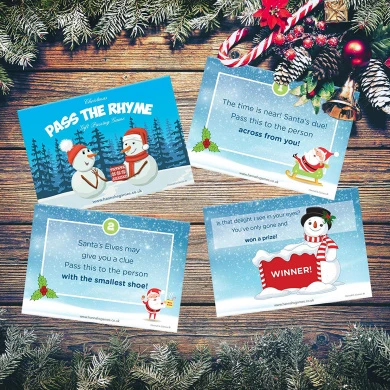 Christmas Pass The Parcel Game - Christmas Games For Families And Christmas Party Fun - 10 - RHYME CARDS - A6 Postcard Size 4 Christmas Pass The Parcel Game - Christmas Games For Families And Christmas Party Fun - 10 - RHYME CARDS - A6 Postcard Size - Image 2