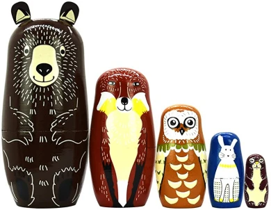 HYCLES Nesting Dolls Russian Matryoshka Wood Stacking Nested Dog Set For Kids Handmade Toys For Children Kids Christmas Birthday Decoration Halloween Wishing Gift 3 HYCLES Nesting Dolls Russian Matryoshka Wood Stacking Nested Dog Set For Kids Handmade Toys For Children Kids Christmas Birthday Decoration Halloween Wishing Gift