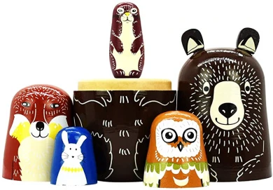 HYCLES Nesting Dolls Russian Matryoshka Wood Stacking Nested Dog Set For Kids Handmade Toys For Children Kids Christmas Birthday Decoration Halloween Wishing Gift 4 HYCLES Nesting Dolls Russian Matryoshka Wood Stacking Nested Dog Set For Kids Handmade Toys For Children Kids Christmas Birthday Decoration Halloween Wishing Gift - Image 2