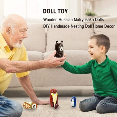 HYCLES Nesting Dolls Russian Matryoshka Wood Stacking Nested Dog Set For Kids Handmade Toys For Children Kids Christmas Birthday Decoration Halloween Wishing Gift 6 HYCLES Nesting Dolls Russian Matryoshka Wood Stacking Nested Dog Set For Kids Handmade Toys For Children Kids Christmas Birthday Decoration Halloween Wishing Gift - Image 4