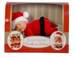 Anne Geddes 23cm Baby Santa Doll - Christmas Babies Bean Filled Collection