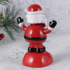 Amosfun Christmas Santa Claus Shaking Head Ornaments Christmas Tree Car Decoration Dashboard Solar Ornaments 2pcs -Funko Favour 6 375