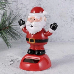 Amosfun Christmas Santa Claus Shaking Head Ornaments Christmas Tree Car Decoration Dashboard Solar Ornaments 2pcs -Funko Favour 6 376