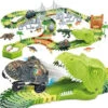 EARSOON Dinosaur Race Track Car Toy Set - 240 Pcs Flexible Train Tracks With 8 Dinosaurs, Race Cars, Bridge,Tree,Kids Christmas Birthday Party Gift Jurassic World Playset For 3 4 5 6 Year Old 2 EARSOON Dinosaur Race Track Car Toy Set - 240 Pcs Flexible Train Tracks With 8 Dinosaurs, Race Cars, Bridge,Tree,Kids Christmas Birthday Party Gift Jurassic World Playset For 3 4 5 6 Year Old -Funko Favour 6 385