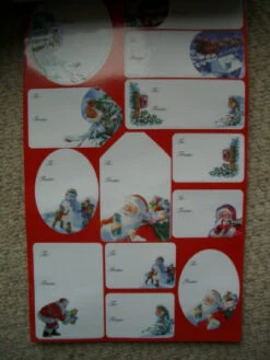 100 Red And Green Foil Sticker Christmas Gift Tags Labels -Funko Favour 6 40