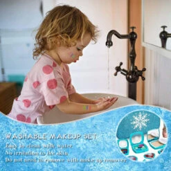 Fabely Washable Makeup Kit Pretend Play Toy For Girl Applies Like Real Makeup But Washes Off Easily Toddler Makeup Toy Perfect Christmas Birthday Gifts For 4 5 6 7 8 Years Old Little Girls -Funko Favour 6 405