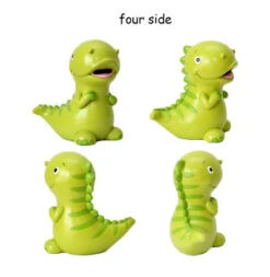 WAIT FLY 19cm X 19cm Lovely Green Dinosaur Shaped Large Size Resin Piggy Bank Coin Bank Money Bank Best Christmas Birthday Gifts For Kids Boys Girls Home Decoration -Funko Favour 6 417