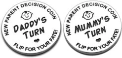New Baby Gifts For Mom Daddy Funny Parent Decision Coin For Women Men Pregnancy Mothers For First Time Moms Dads Christmas Birthday Present Mummy To Be Double-Sided