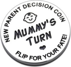 New Baby Gifts For Mom Daddy Funny Parent Decision Coin For Women Men Pregnancy Mothers For First Time Moms Dads Christmas Birthday Present Mummy To Be Double-Sided -Funko Favour 6 432