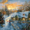 CaptainCrafts New DIY Paint By Numbers 16x20 For Adults Beginner Kit, Kids LINEN Canvas - Forest House Christmas Morning (Frameless) 1 CaptainCrafts New DIY Paint By Numbers 16x20 For Adults Beginner Kit, Kids LINEN Canvas - Forest House Christmas Morning (Frameless) -Funko Favour 6 45