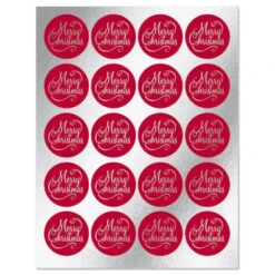 Foil Merry Christmas Sticker Seals - Set Of 40
